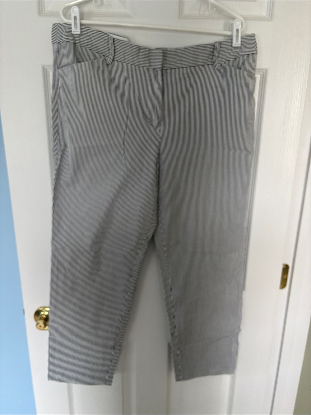 Talbots Hampshire Ankle Seersucker Cropped Pants